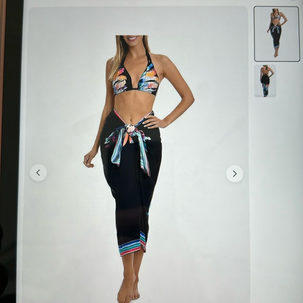 NWT La Blanca Prism Pareo, vibrant color sarong beach cover up